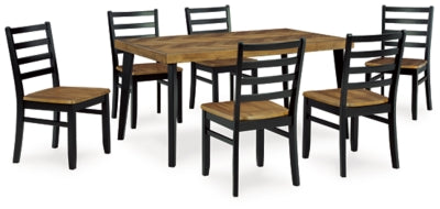 Blondon Dining Table and 6 Chairs (Set of 7) - D413-425