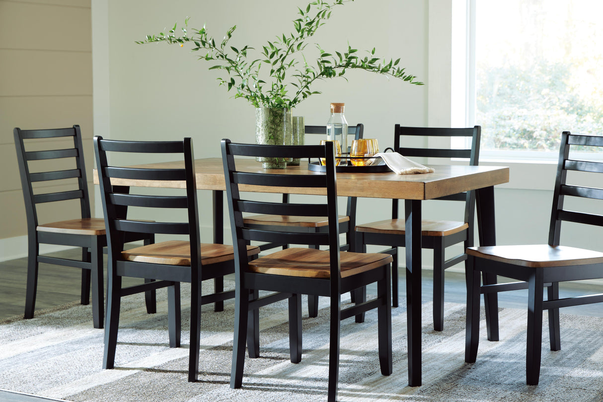 Blondon Dining Table and 6 Chairs (Set of 7) - D413-425