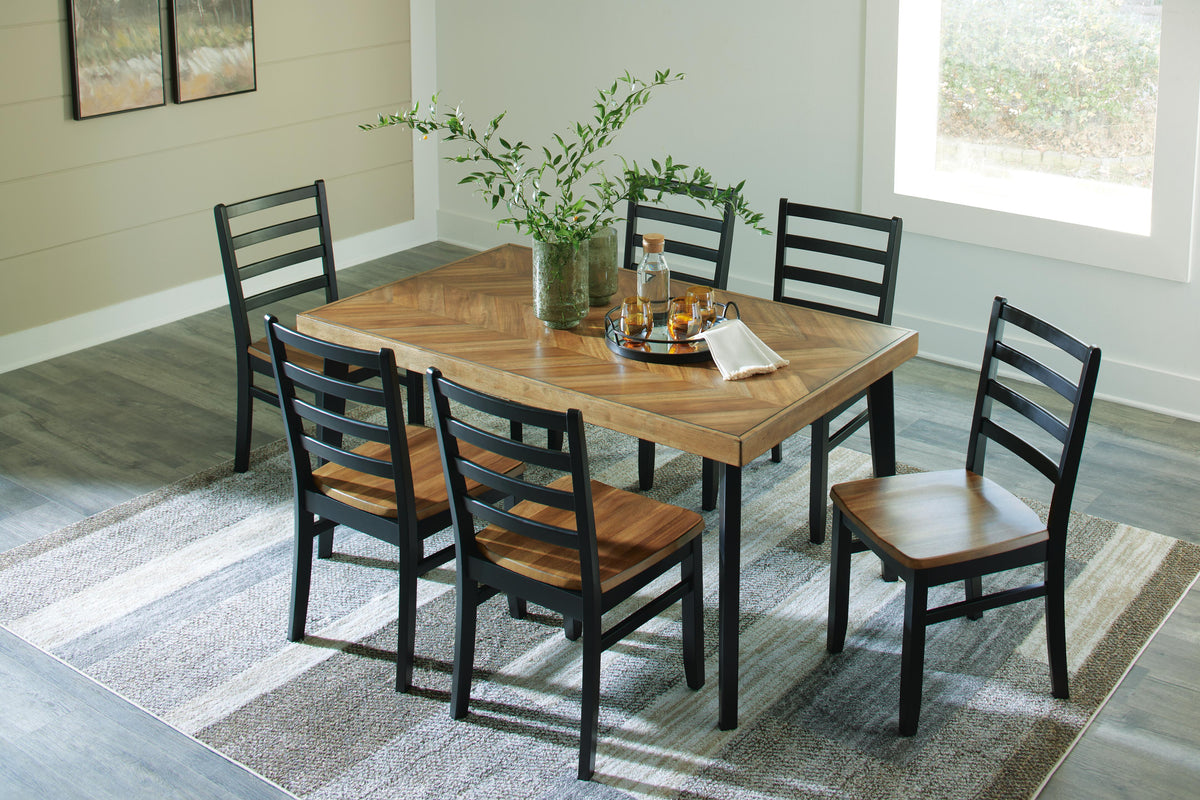 Blondon Dining Table and 6 Chairs (Set of 7) - D413-425