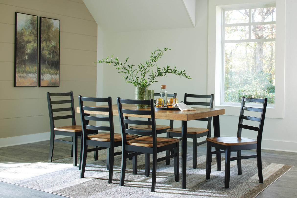 Blondon Dining Table and 6 Chairs (Set of 7) - D413-425