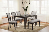 Langwest Dining Table and 4 Chairs and Bench (Set of 6) - D422-325