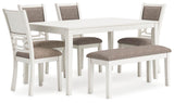 Erinberg Dining Table and 4 Chairs and Bench (Set of 6) - D423-325