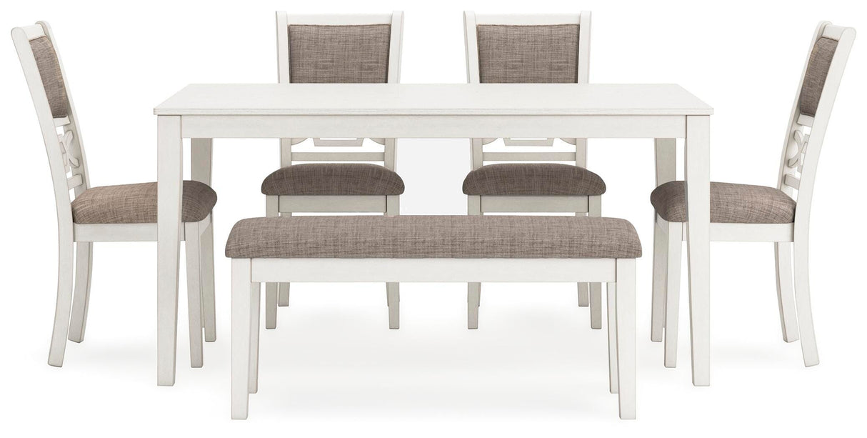 Erinberg Dining Table and 4 Chairs and Bench (Set of 6) - D423-325