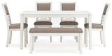 Erinberg Dining Table and 4 Chairs and Bench (Set of 6) - D423-325