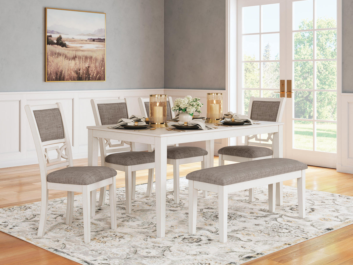 Erinberg Dining Table and 4 Chairs and Bench (Set of 6) - D423-325