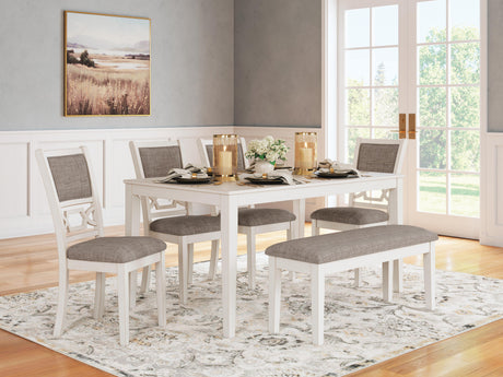 Erinberg Dining Table and 4 Chairs and Bench (Set of 6) - D423-325