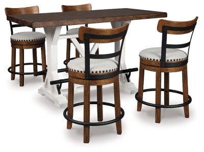 Valebeck Counter Height Dining Table and 4 Barstools - D546D5