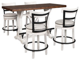 Valebeck Counter Height Dining Table and 4 Barstools - D546D4