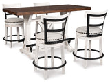 Valebeck Counter Height Dining Table and 4 Barstools - D546D4