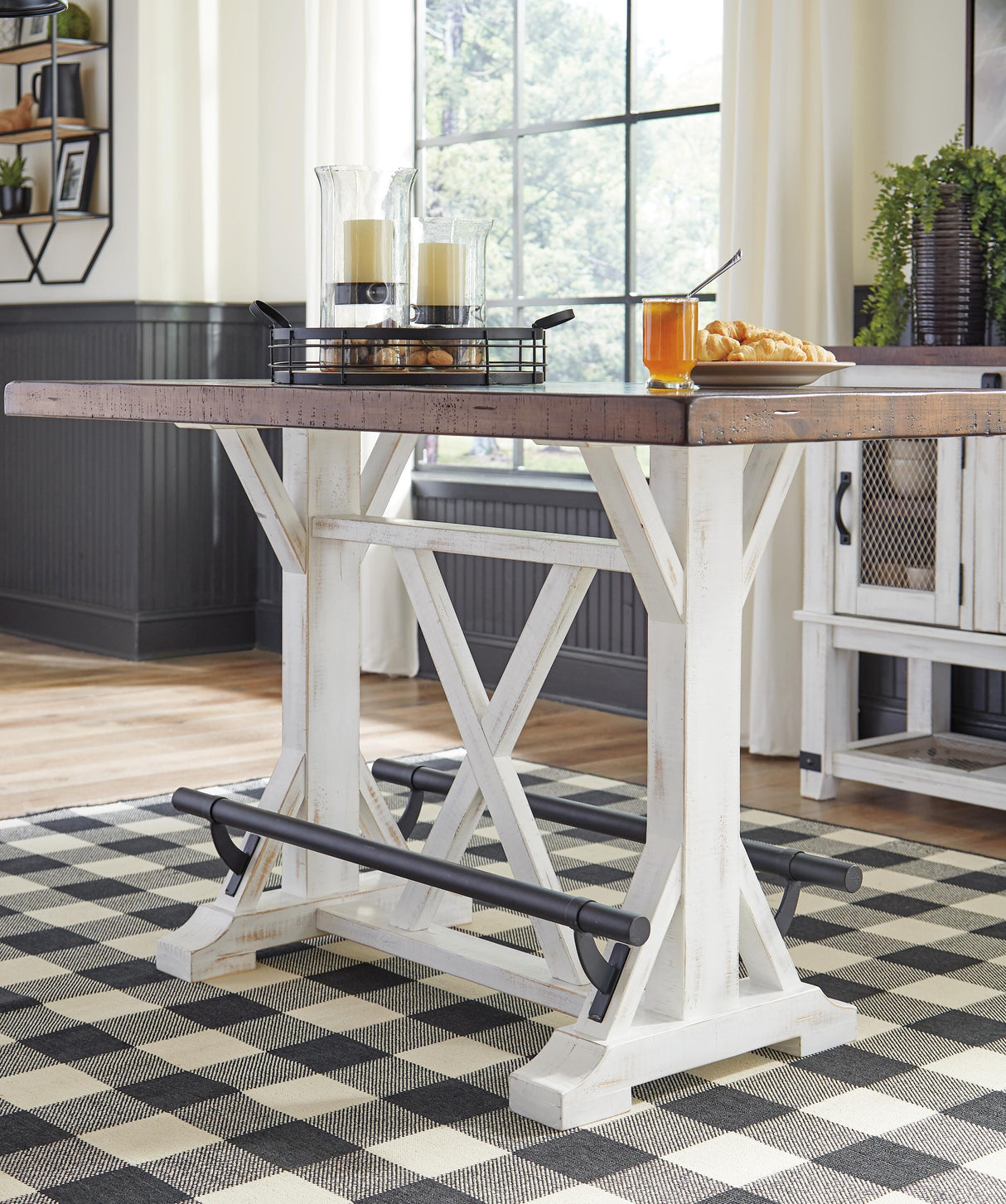 Valebeck Counter Height Table and 4 Stools - D546D8
