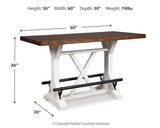 Valebeck Counter Height Dining Table and 4 Barstools - D546D4