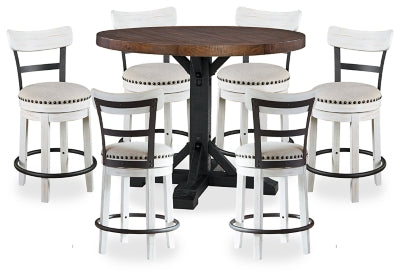 Valebeck Counter Height Dining Table and 6 Barstools - D546D34