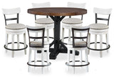 Valebeck Counter Height Dining Table and 6 Barstools - D546D34