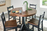 Valebeck Counter Height Dining Table and 4 Barstools - D546D20