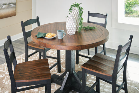 Valebeck Counter Height Dining Table and 4 Barstools - D546D20