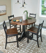 Valebeck Counter Height Dining Table and 4 Barstools - D546D20