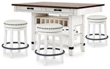 Valebeck Counter Height Dining Table and 4 Barstools - D546D10
