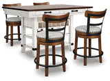 Valebeck Counter Height Dining Table and 4 Barstools - D546D23