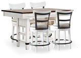 Valebeck Counter Height Dining Table and 4 Barstools - D546D14