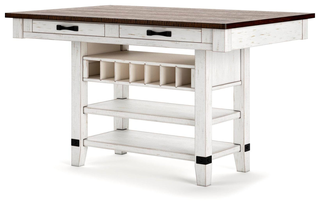 Valebeck Counter Height Dining Table and 6 Barstools - D546D33