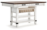 Valebeck Counter Height Dining Table and 4 Barstools - D546D10