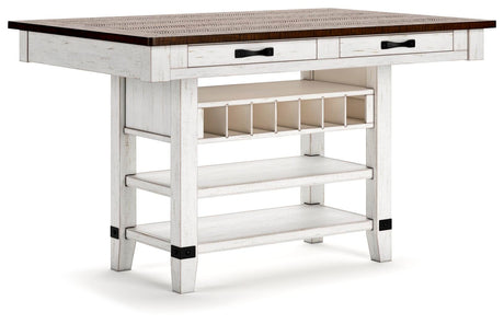 Valebeck Counter Height Dining Table and 6 Barstools - D546D33