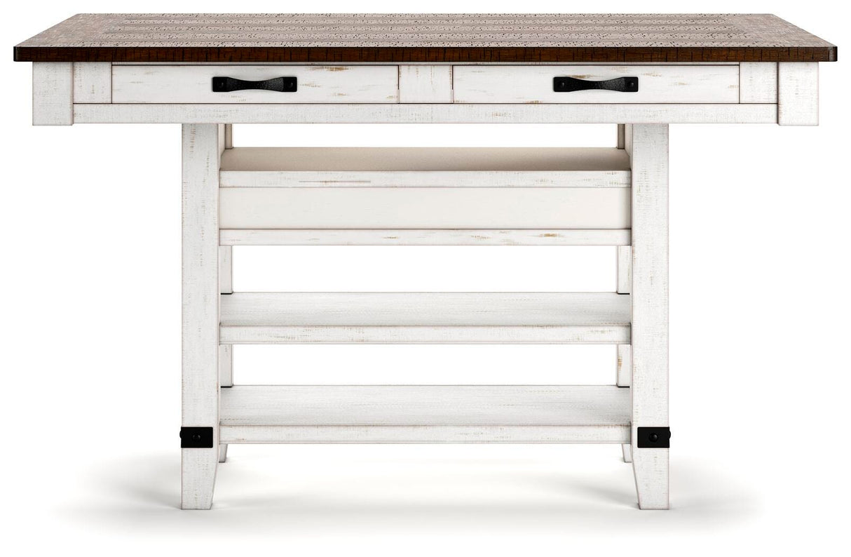 Valebeck Counter Height Dining Table and 4 Barstools - D546D10