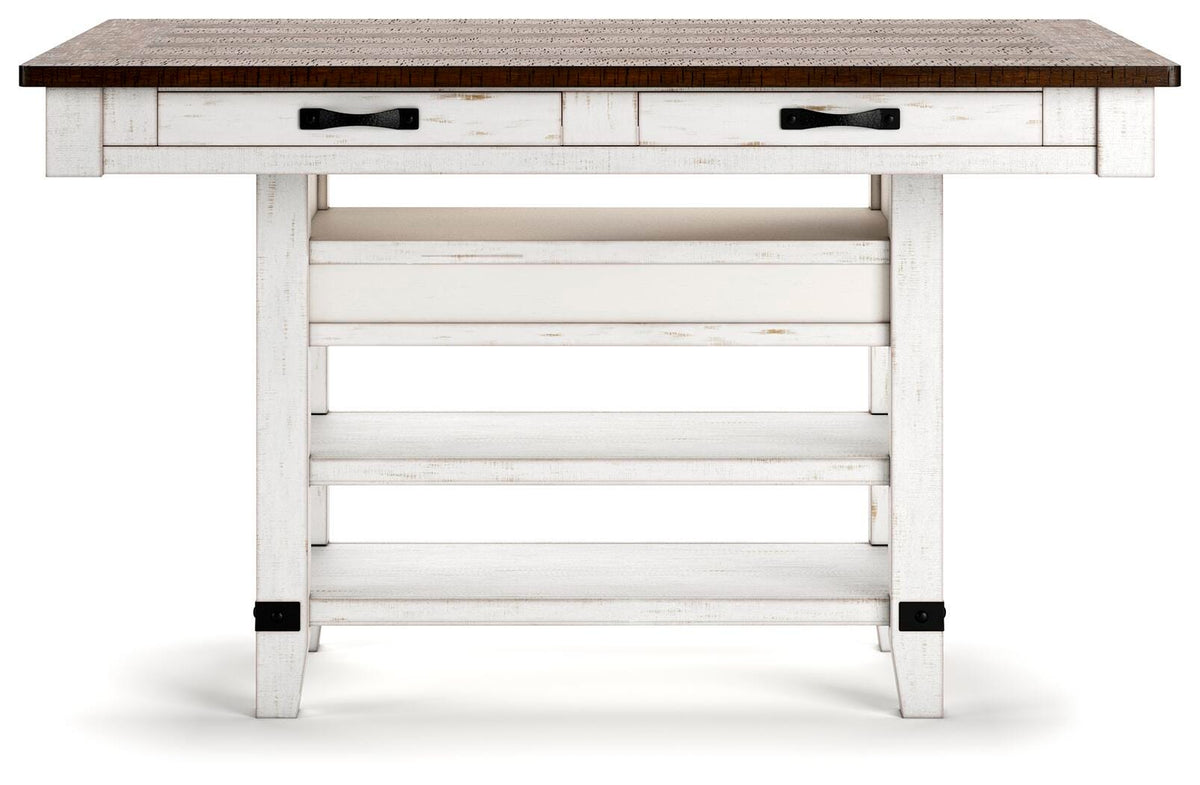 Valebeck Counter Height Dining Table and 6 Barstools - D546D36