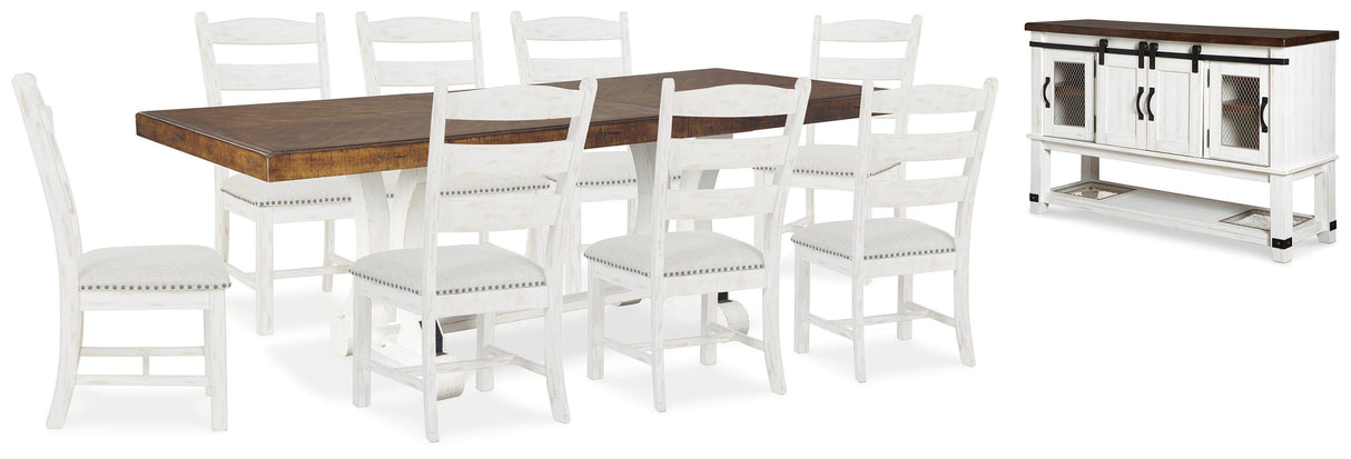 Valebeck Dining Table and 8 Chairs with Server - D546D12