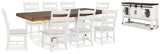 Valebeck Dining Table and 8 Chairs with Server - D546D12