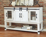 Valebeck Counter Height Dining Table, 4 Barstools and Server - D546D15