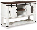 Valebeck Counter Height Dining Table, 4 Barstools and Server - D546D15