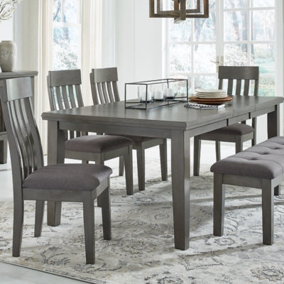 Hallanden Dining Table, 4 Chairs, and Bench - D589D2
