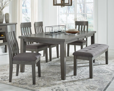 Hallanden Dining Table, 4 Chairs, and Bench - D589D2