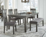 Hallanden Dining Table, 4 Chairs, and Bench - D589D2