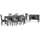 Hallanden Dining Table, 6 Chairs and Server - D589D5