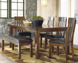 Ralene Dining Table and 4 Chairs and Bench - D594D2