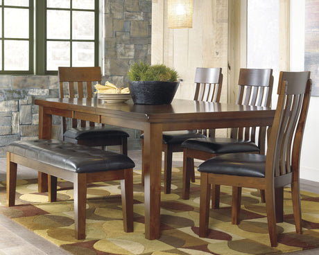 Ralene Dining Table and 4 Chairs and Bench - D594D2