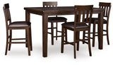 Haddigan Counter Height Dining Table and 4 Barstools - D596D9