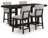 Neymorton Counter Height Dining Table and 4 Barstools - D618D5