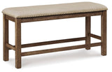 Moriville Counter Height Dining Table with 4 Barstools and Bench - D631D3