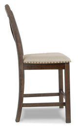 Moriville Counter Height Dining Table with 4 Barstools, Bench, and Server - D631D4