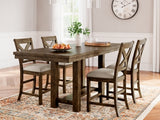 Moriville Counter Height Dining Table and 4 Barstools - D631D1