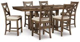 Moriville Counter Height Dining Table and 6 Barstools - D631D10