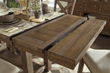 Moriville Counter Height Dining Table with 4 Barstools, Bench, and Server - D631D4