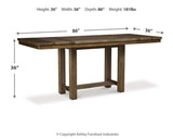 Moriville Counter Height Dining Table and 6 Barstools - D631D10