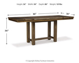 Moriville Counter Height Dining Table and 6 Barstools - D631D10