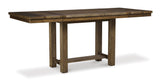 Moriville Counter Height Dining Table with 4 Barstools, Bench, and Server - D631D4