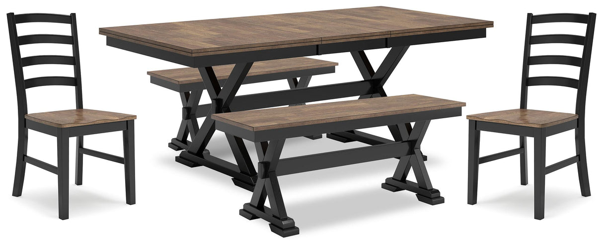 Wildenauer Dining Table, 2 Chairs and 2 Benches - D634D7