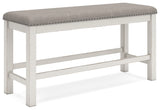 Robbinsdale Counter Height Extension Dining Table, 6 Barstools and Bench - D642D10